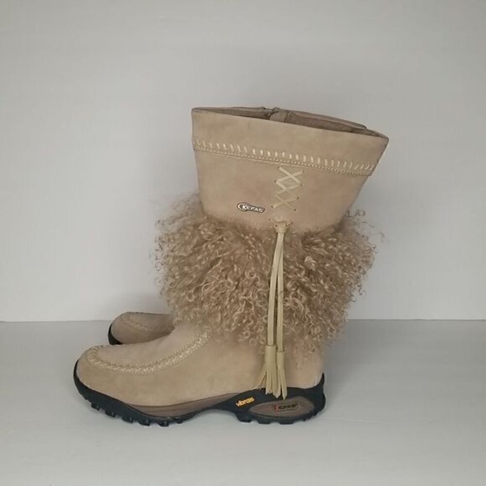 Kefas "Sami New" Authentic Goat Fur Suede Mocassin Winter Boots - Picture 6 of 11